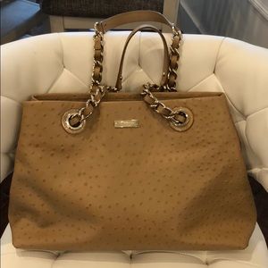 NWOT Kate Spade Gorgeous Tan Ostrich Embosses Bag